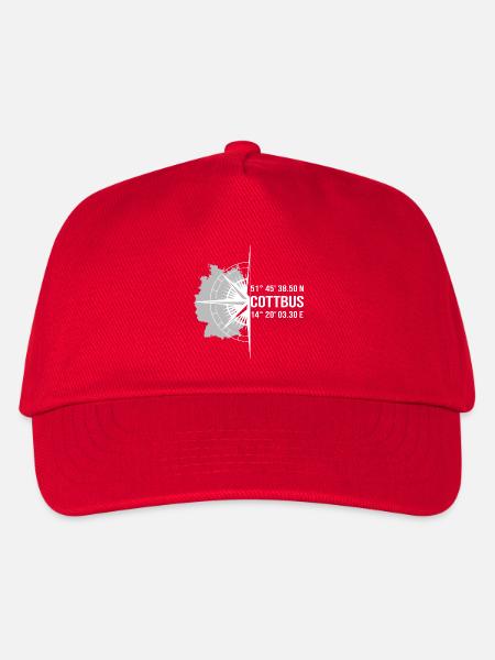 Koordinaten Cottbus - Kinder Basecap - Rot