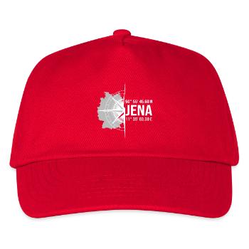Koordinaten Jena - Kinder Basecap - Rot - Vorne