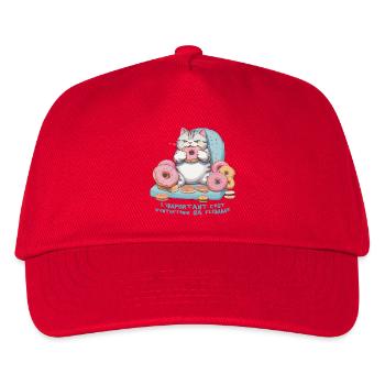 Foodie cat that eats donuts! humor - Kids’ Baseball Cap - red - Front