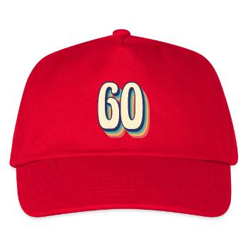 Vintage Retro T-Shirt Number 60 Sixty - Kids’ Baseball Cap - red - Front