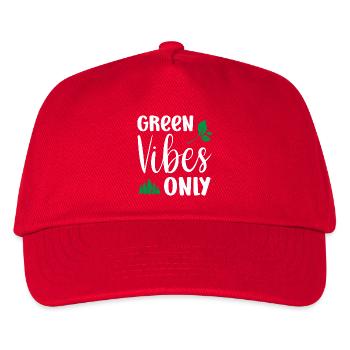 Nur grüne Vibes - Kinder Basecap - Rot - Vorne