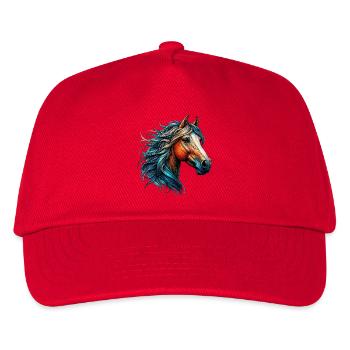 Pferd - Kinder Basecap - Rot - Vorne