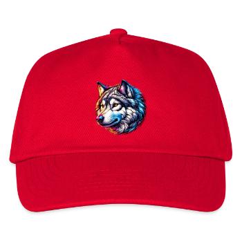 Wolf - Kinder Basecap - Rot - Vorne