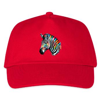 Zebra - Kinder Basecap - Rot - Vorne