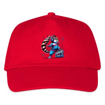 Cheerful chipmunk with headphones - Kids’ Baseball Cap - red - Front