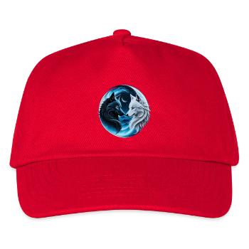 Zwei majestätische Wolfsköpfe - Kinder Basecap - Rot - Vorne