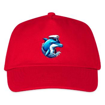 Delfin-Seemann - Kinder Basecap - Rot - Vorne