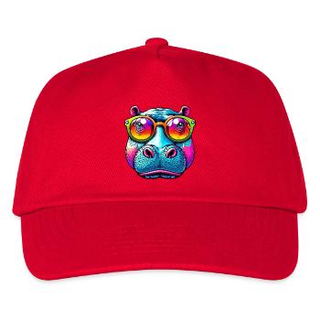 Hippopotamus with sunglasses - Kids’ Baseball Cap - red - Front