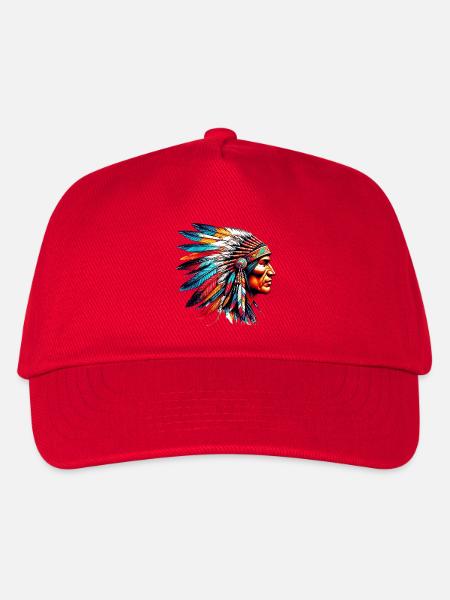 Amerikanisch, Indianer, Amerikaner - Kinder Basecap - Rot