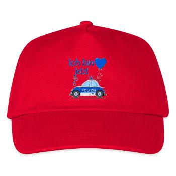 Polizeiauto Ich bin jetzt Geburtstag - Kinder Basecap - Rot - Vorne