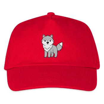 Wolf Wölfe - Kinder Basecap - Rot - Vorne