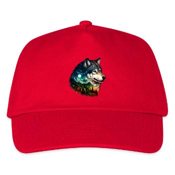 Wolf - Kinder Basecap - Rot - Vorne