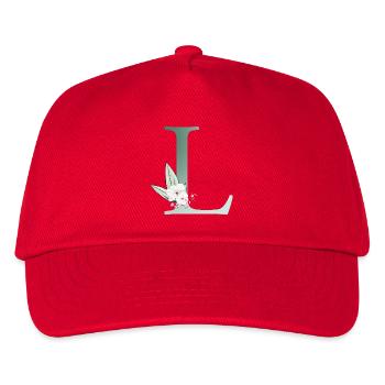 L Monogram, Floral, Personnalisable - Casquette de baseball Enfant - rouge - Devant