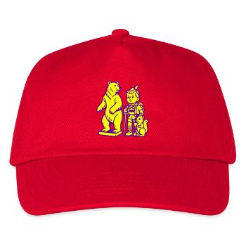 Pop Art Still Life with Bear, Boy and Squirrel - Kids’ Baseball Cap - red - Front