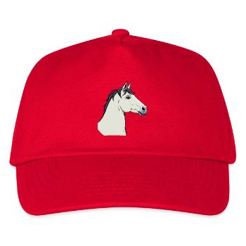 Weisses Pferd - Kinder Basecap - Rot - Vorne