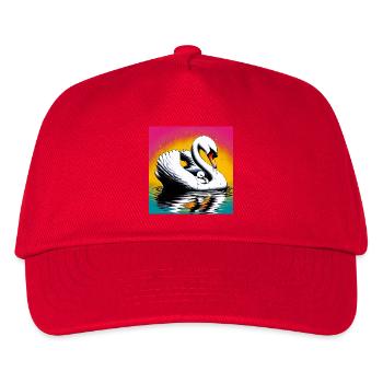 Schwan - Kinder Basecap - Rot - Vorne