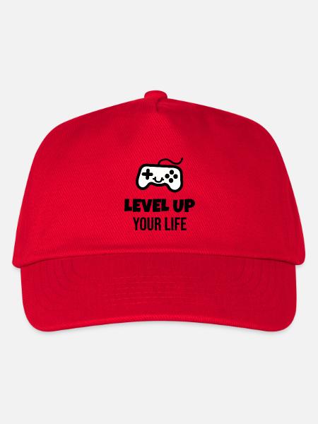 Minimalistische Gaming-Illustration - Kinder Basecap - Rot