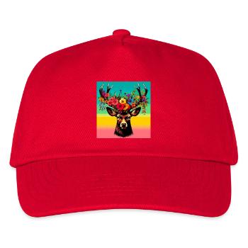Hirsch - Kinder Basecap - Rot - Vorne