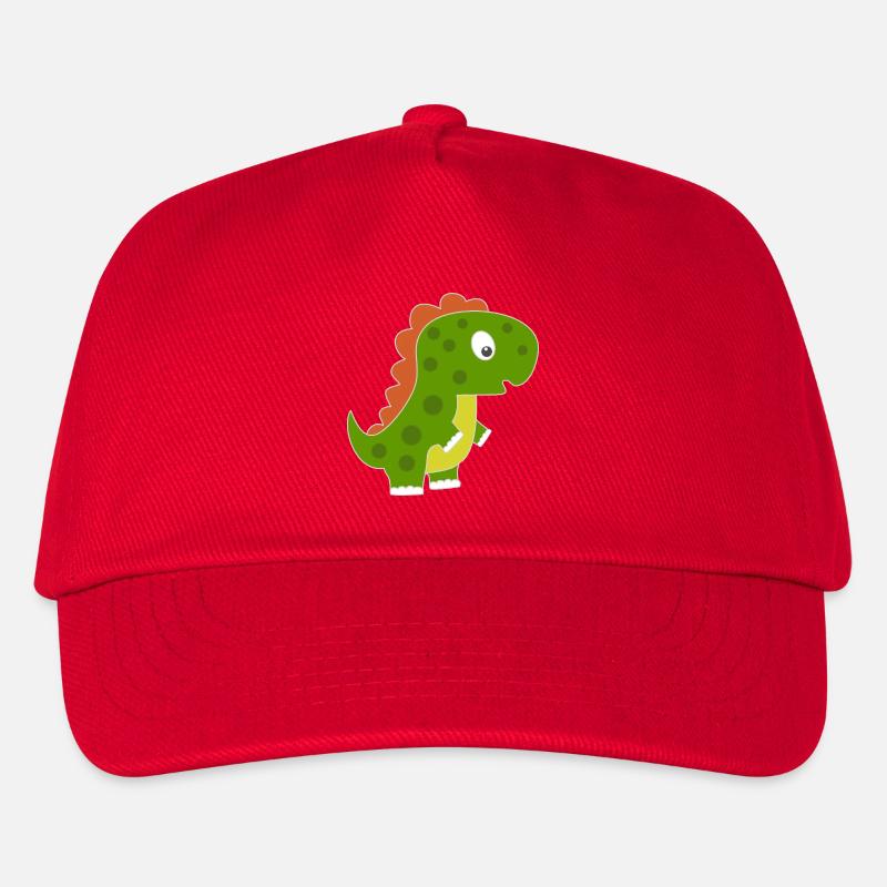 Verspielter Dino mit buntem Rücken - Kinder Basecap - Rot
