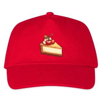 Pixel Cheesecake with Cherry - Kids’ Baseball Cap - red - Front