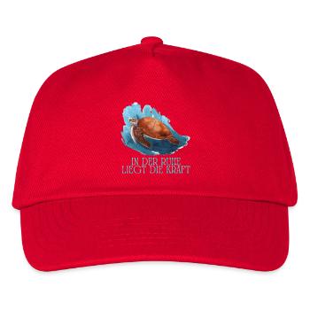 In der Ruhe liegt die Kraft Schildkröte - Kinder Basecap - Rot - Vorne