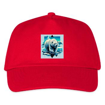 ours blanc - Casquette de baseball Enfant - rouge - Devant