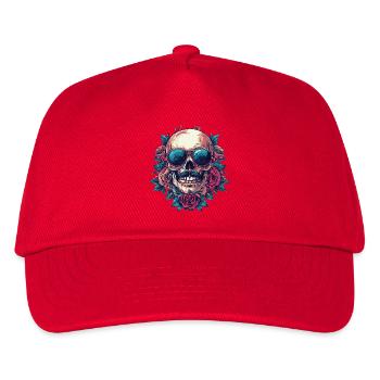 Skelett Bunt - Kinder Basecap - Rot - Vorne