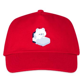Dreamy Polar Bear on Cozy Bed - Kids’ Baseball Cap - red - Front