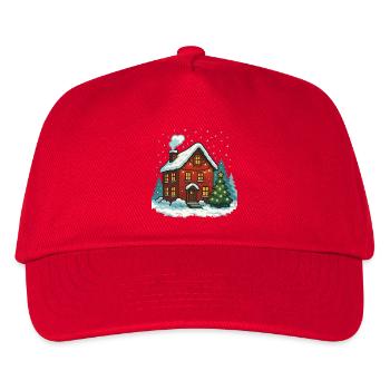 Winter house with lights - Kids’ Baseball Cap - red - Front