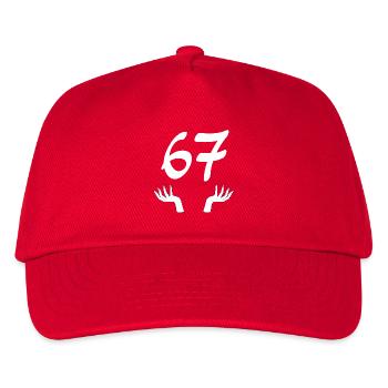 67 Six-Seven - Kids’ Baseball Cap - red - Front