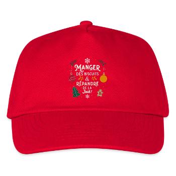 Kekse essen und Weihnachtsfreude verbreiten - Kinder Basecap - Rot - Vorne