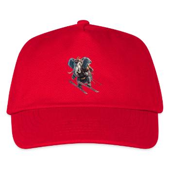 Skiing elephant ventures onto the slopes - Kids’ Baseball Cap - red - Front