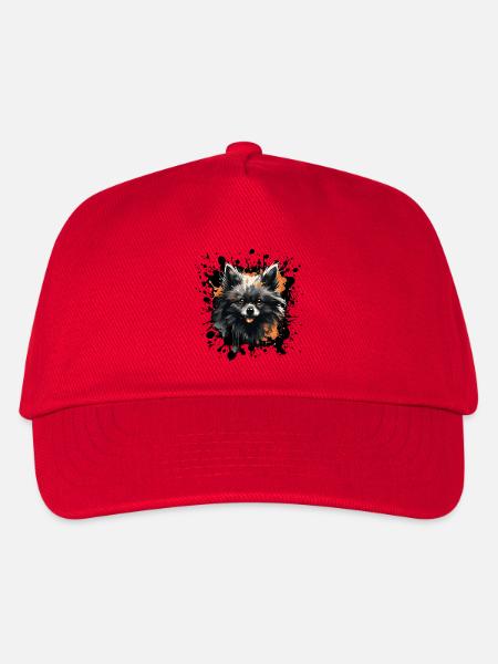 Pomeranian Farb-Splash - Kinder Basecap - Rot