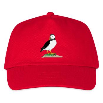 Puffin Print - Kinder Basecap - Rot - Vorne