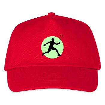 Badminton Spieler Vorhand - Kinder Basecap - Rot - Vorne