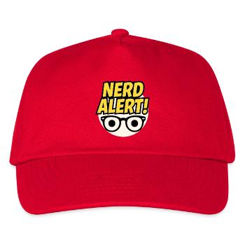Nerd Alert Spaßdesign mit Brille - Kinder Basecap - Rot - Vorne