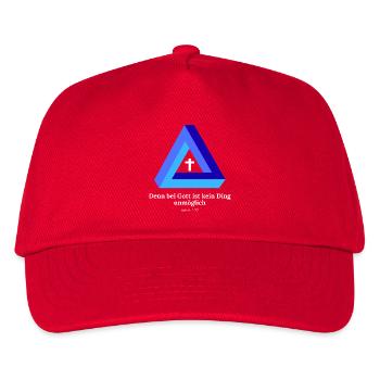 Denn für Gott ist nichts unmöglich. Lukas 1 - Kinder Basecap - Rot - Vorne