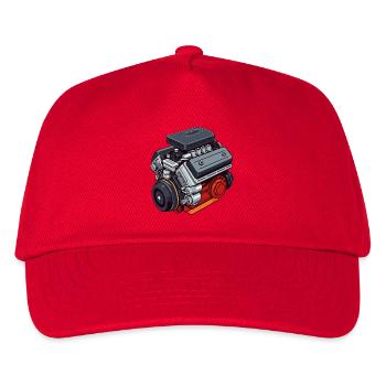 Motorisches Thema: Klassisch und Leistung - Kinder Basecap - Rot - Vorne