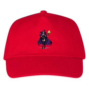 Violette Hexenkunst mit Stab - Kinder Basecap - Rot - Vorne