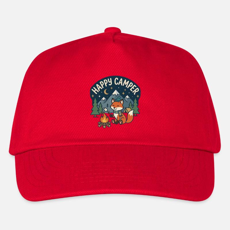 Happy Camper Fox Night Camp - Kinder Basecap - Rot