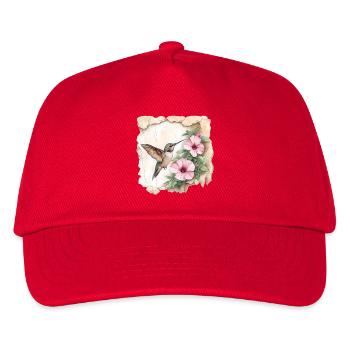 Kolibri mit Blüten - Kinder Basecap - Rot - Vorne
