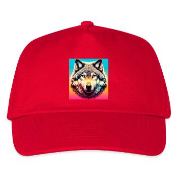 Wolf - Kinder Basecap - Rot - Vorne