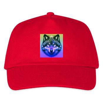 Wolf - Kinder Basecap - Rot - Vorne