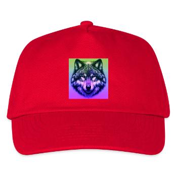 Wolf - Kinder Basecap - Rot - Vorne