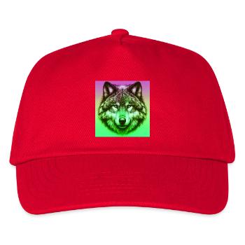Wolf - Kinder Basecap - Rot - Vorne