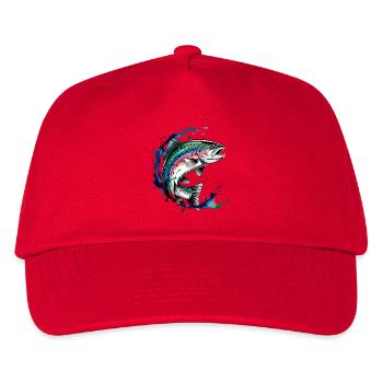 Springende Forelle Forelle Sprung - Kinder Basecap - Rot - Vorne