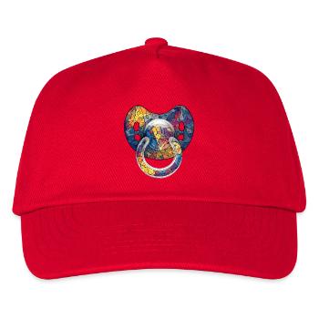 Bunter Schnuller - Mosaik Babywelt - Kinder Basecap - Rot - Vorne
