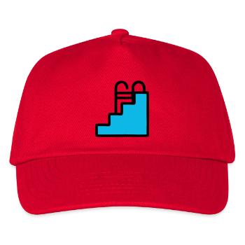  Pool Leiter Schwimmbad Icon - Kinder Basecap - Rot - Vorne