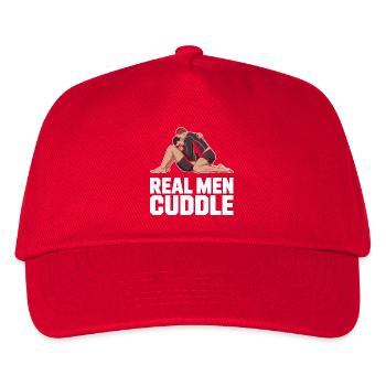 Real Men Cuddle Brazilian Jiu Jitsu MMA Judo BJJ - Kinder Basecap - Rot - Vorne