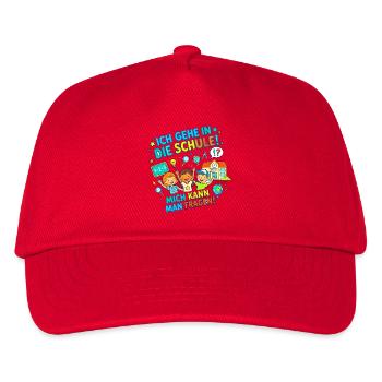 Ich bin Schulkind! Man kann mich also fragen! - Kinder Basecap - Rot - Vorne